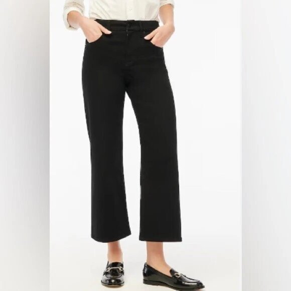 J. Crew Factory Pants - J. Crew Wide-leg Crop Jean Black Size 24P